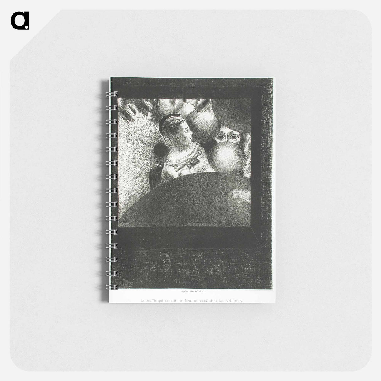 アートメモ帳-À Edgar Poe (Le souffle qui conduit les êtres est aussi dans les Sphères) - オディロン ルドン Memo.