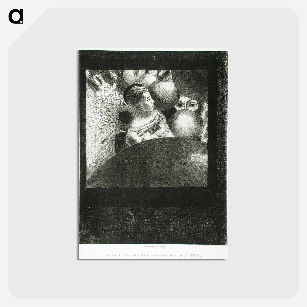 アートポストカード-À Edgar Poe (Le souffle qui conduit les êtres est aussi dans les Sphères) - オディロン ルドン Postcard.