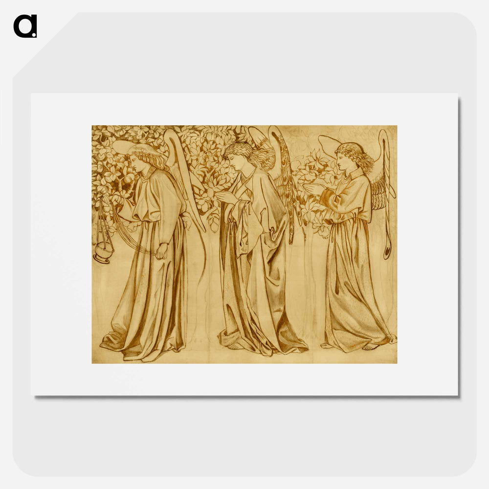 Tile Design–Processing Angels - William Morris Poster.