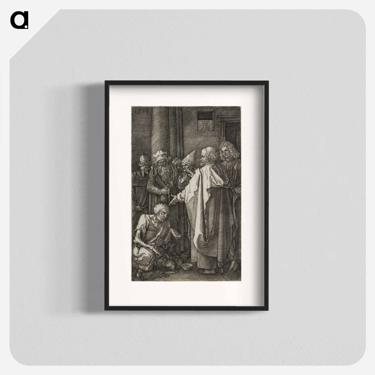St. Peter and St. John Healing the Cripple - アルブレヒト デューラー Poster.