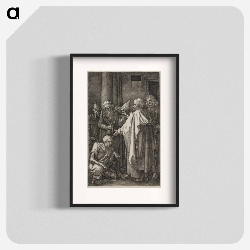 St. Peter and St. John Healing the Cripple - アルブレヒト デューラー Poster.
