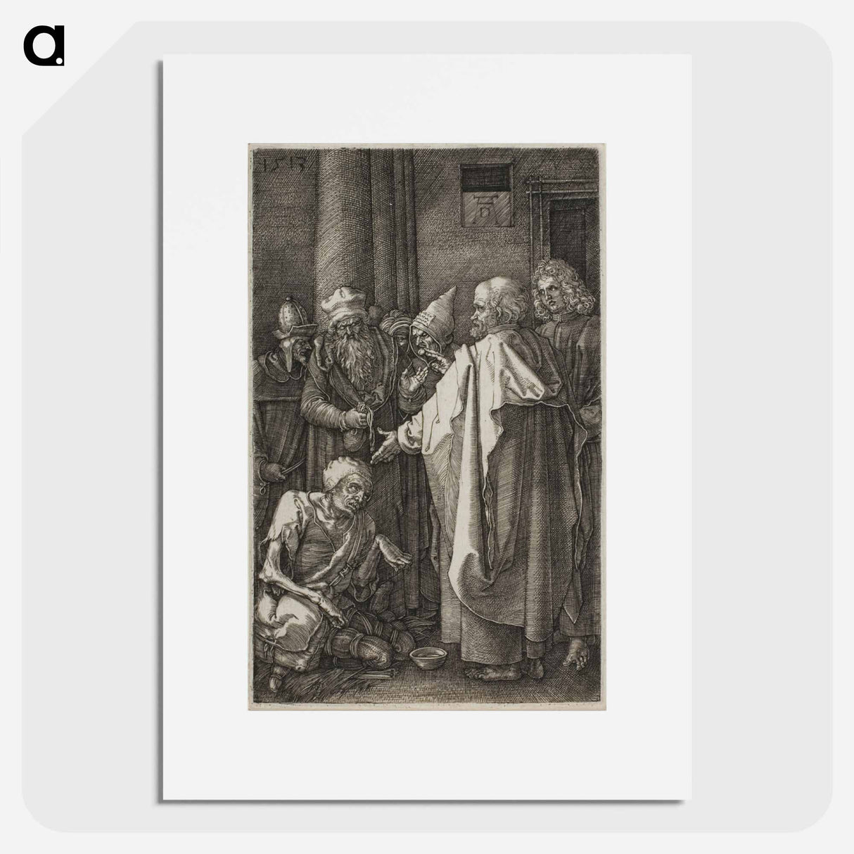St. Peter and St. John Healing the Cripple - アルブレヒト デューラー Poster.