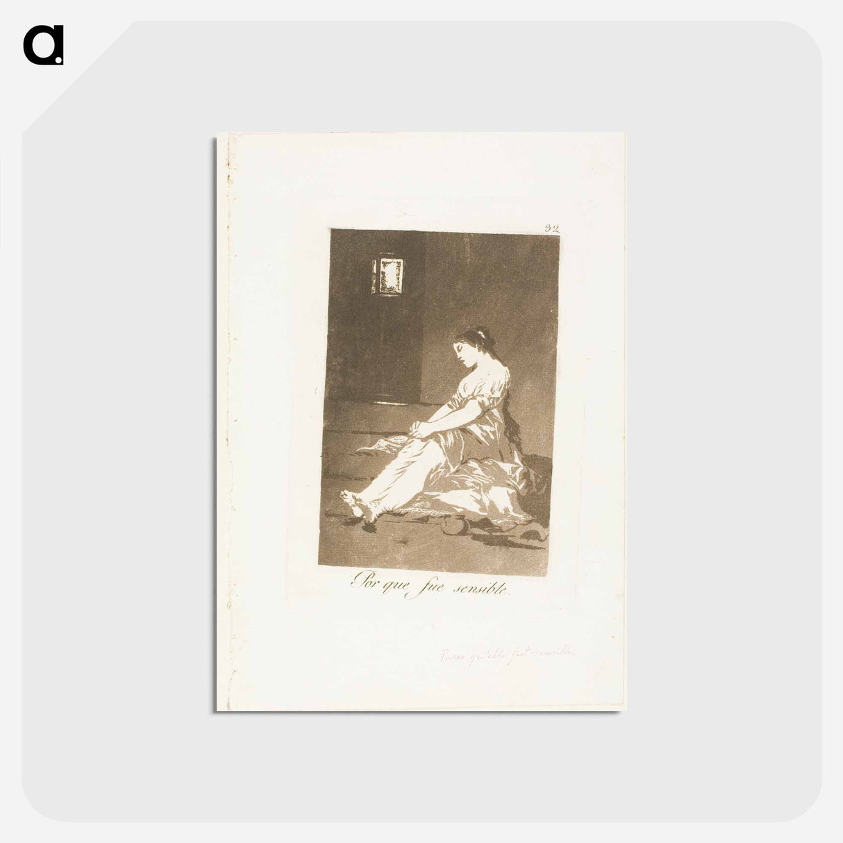 アートポストカード-Because She Was Susceptible - フランシスコ デ ゴヤ Postcard.