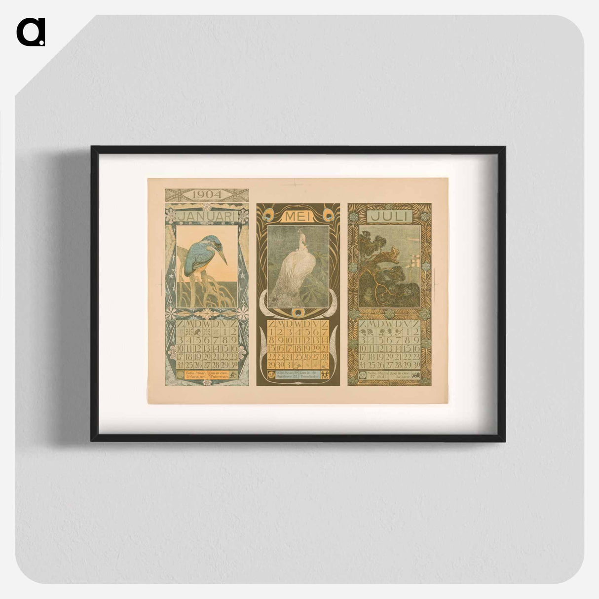 Calendars for January, May 1904 by Theo van Hoytema - Theo van Hoytema Poster.