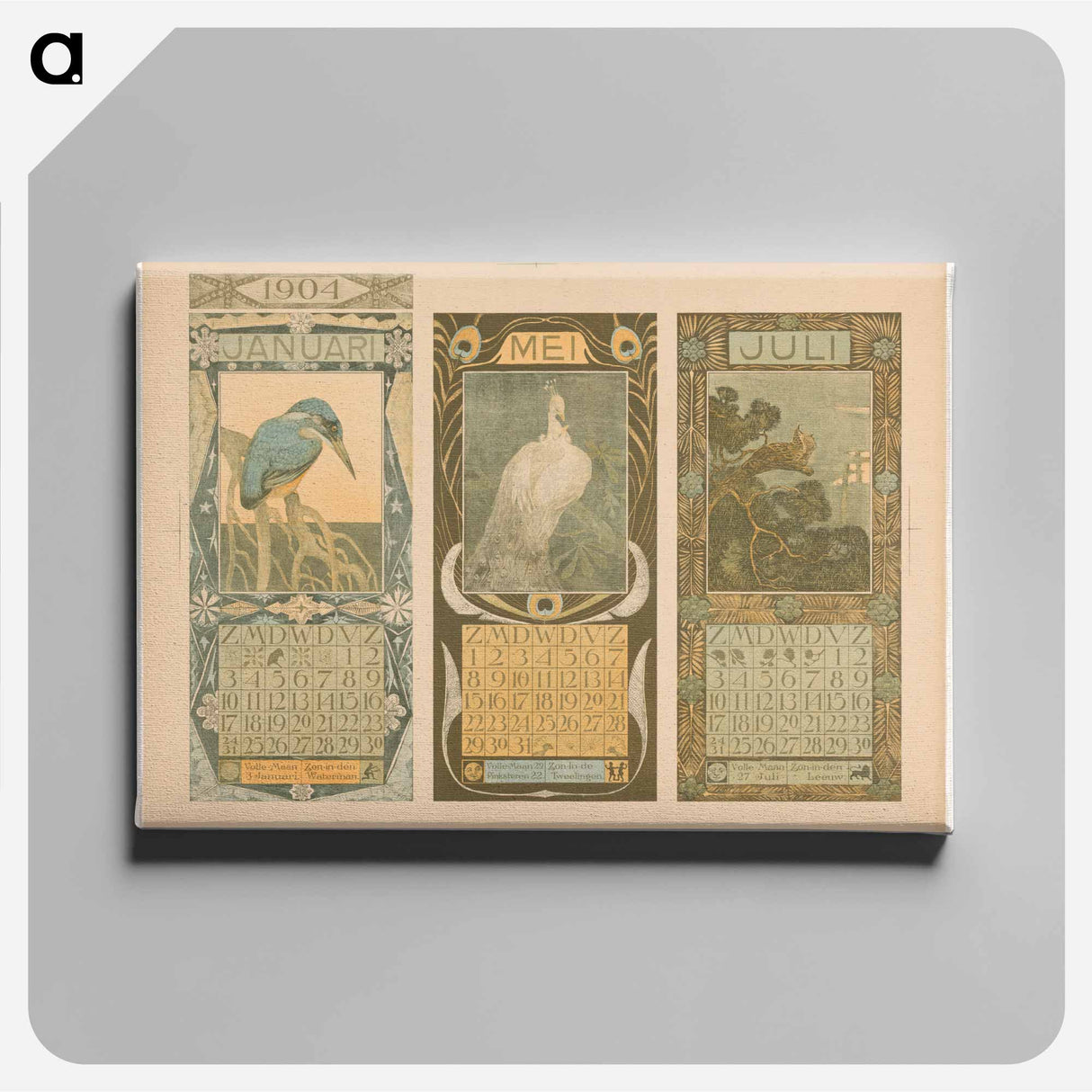 Calendars for January, May 1904 by Theo van Hoytema - Canvas.