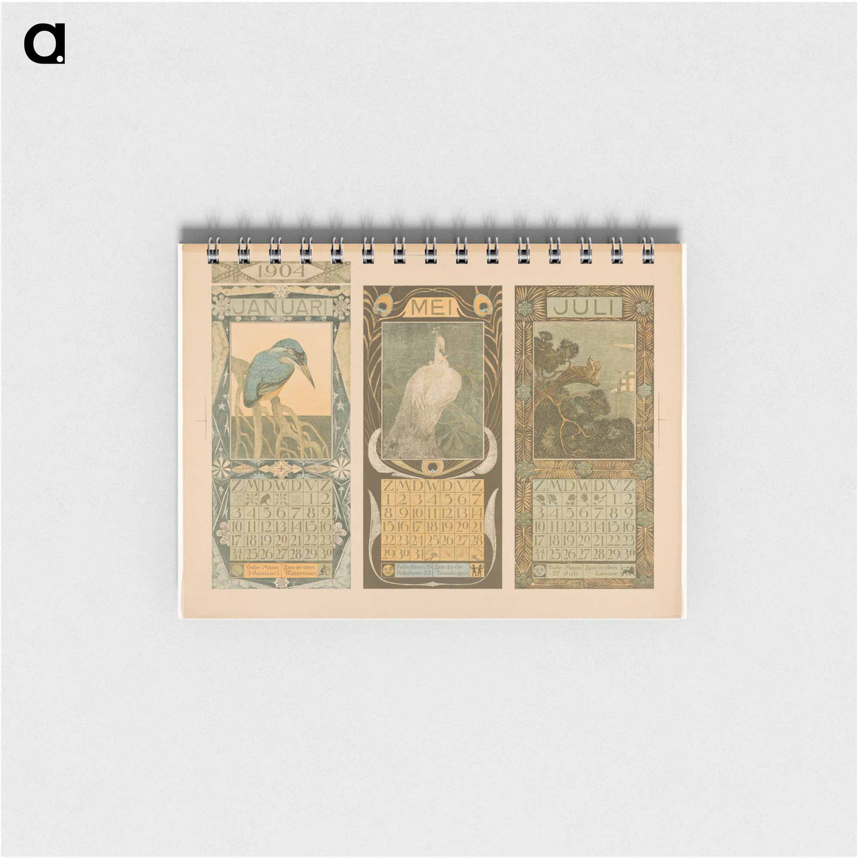 Kalenders voor januari, mei en juli 1904 by Theo van Hoytema - テオ ヴァン ホイテマ Memo.