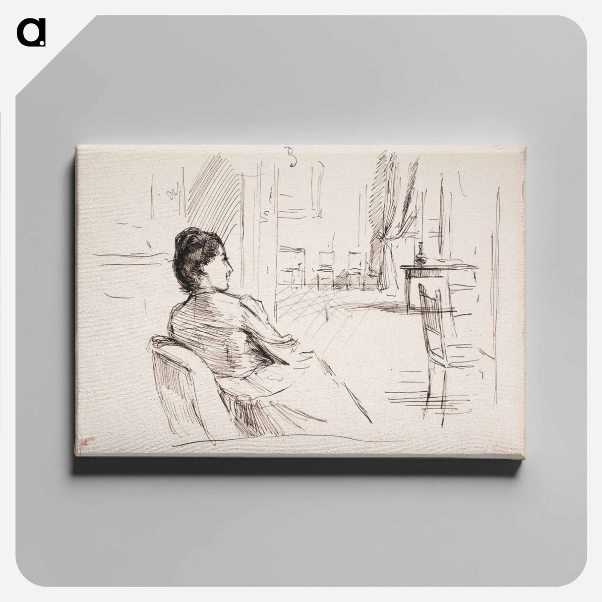 Interiööri jossa taiteilijan vaimo ellan - アルバート エーデルフェルト Canvas.