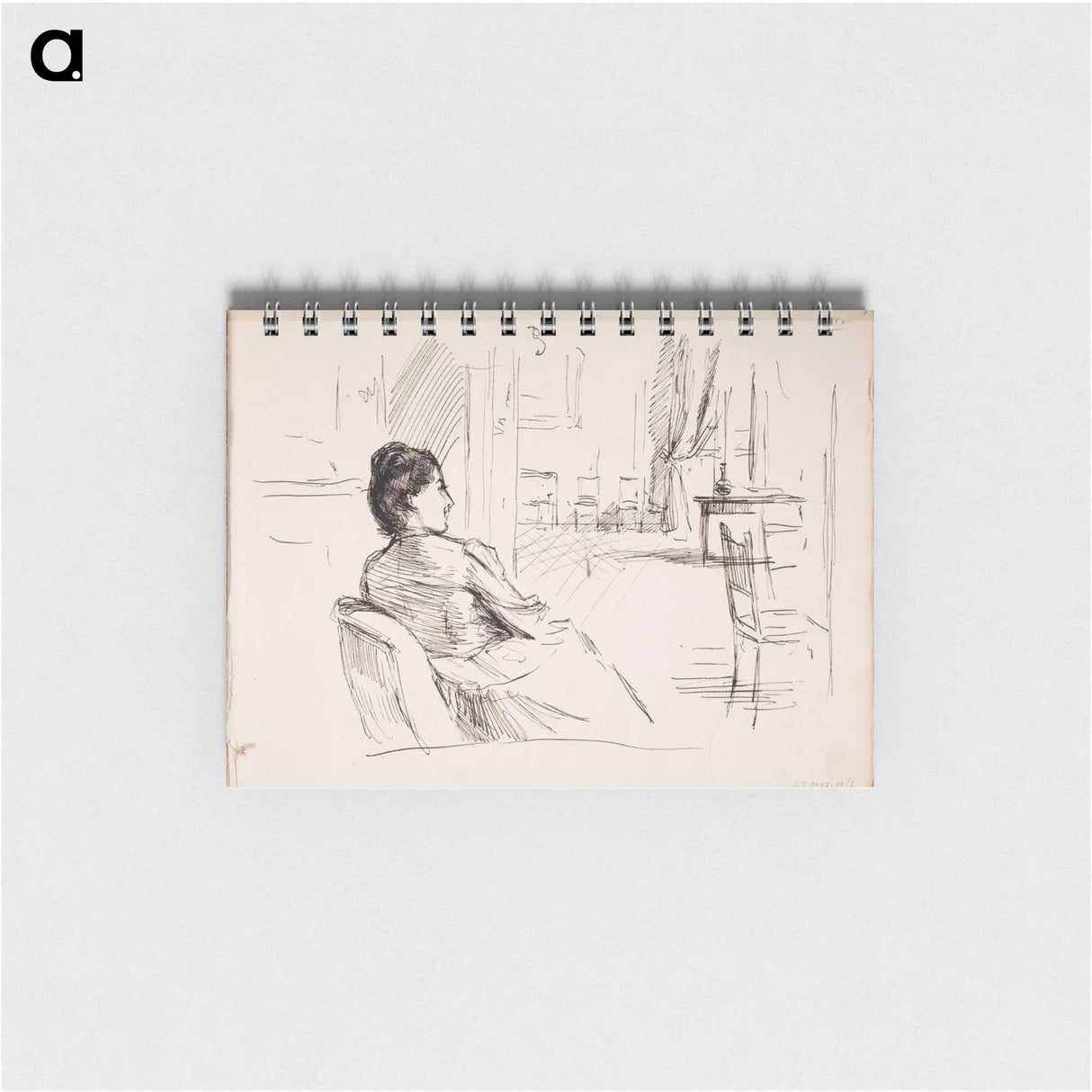 Interiööri jossa taiteilijan vaimo ellan - アルバート エーデルフェルト Memo.