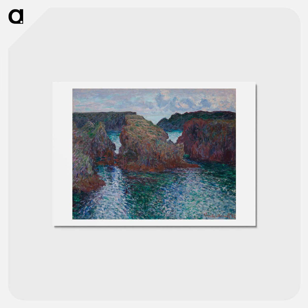 Rocks at Port-Goulphar, Belle-Île - クロード モネ Postcard.