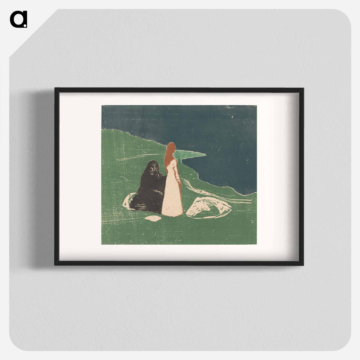 アートポスター-Two Women on the Shore - エドヴァルド ムンク Poster.
