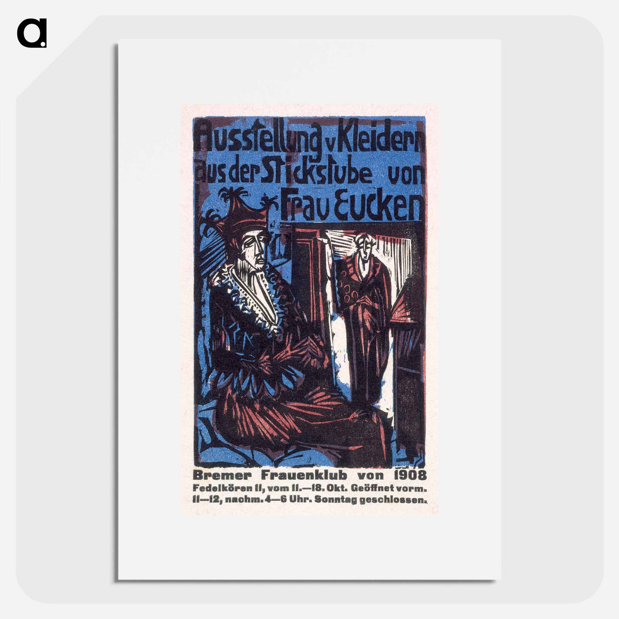 アートポスター-Catalogue of the exhibition of dresses from the needlework salon of Mrs. Eucken by Ernst Ludwig Kirchner - エルンスト ルートヴィヒ キルヒナー Poster.
