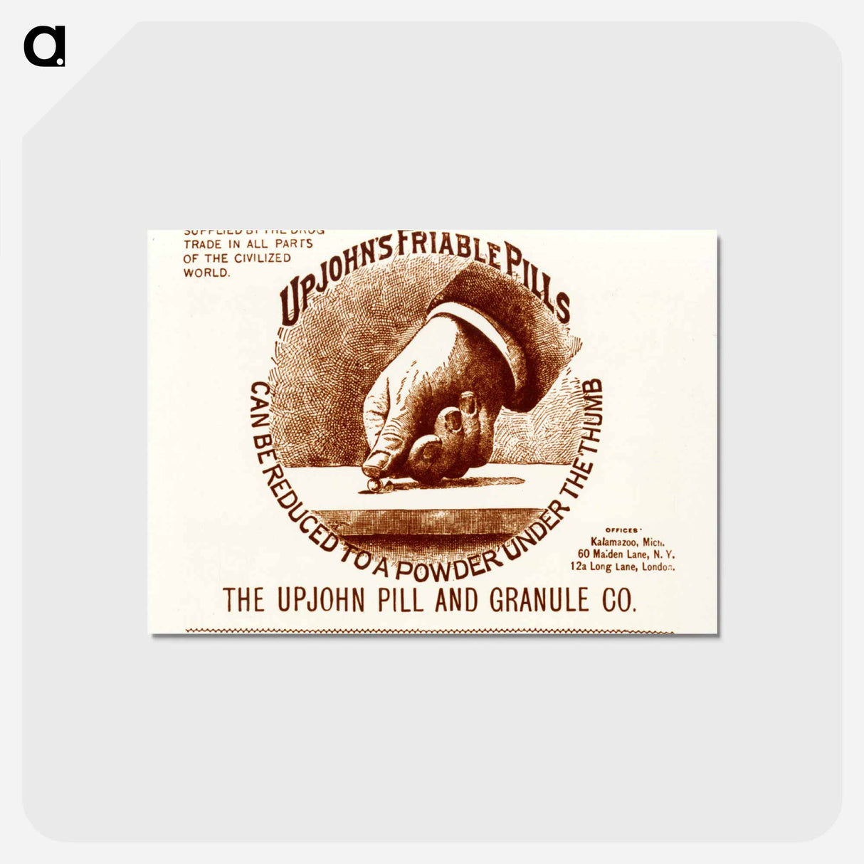 アートポストカード-Friable Pills Can Be Reduced to a Powder Under the Thumb
- 国立医学図書館 Postcard.