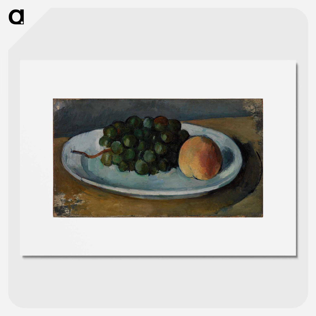 Grapes and Peach on a Plate - Paul Cezanne Poster.