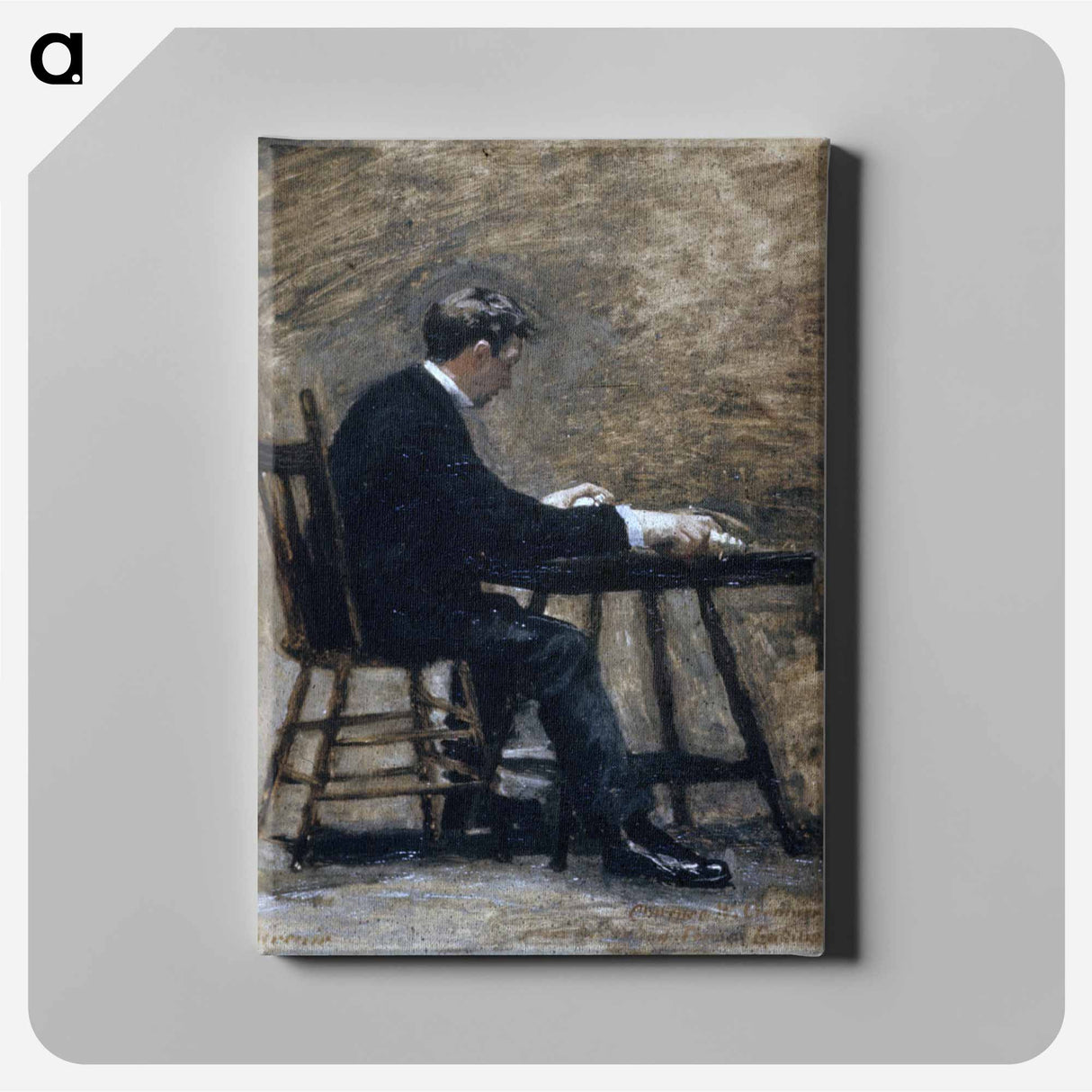 アートパネル-Between Rounds Study for the Timer - トーマス エイキンズ Canvas.
