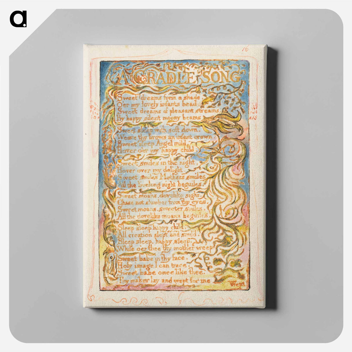 アートパネル-Songs of Innocence and of Experience: A Cradle Song - ウィリアム ブレイク Canvas.