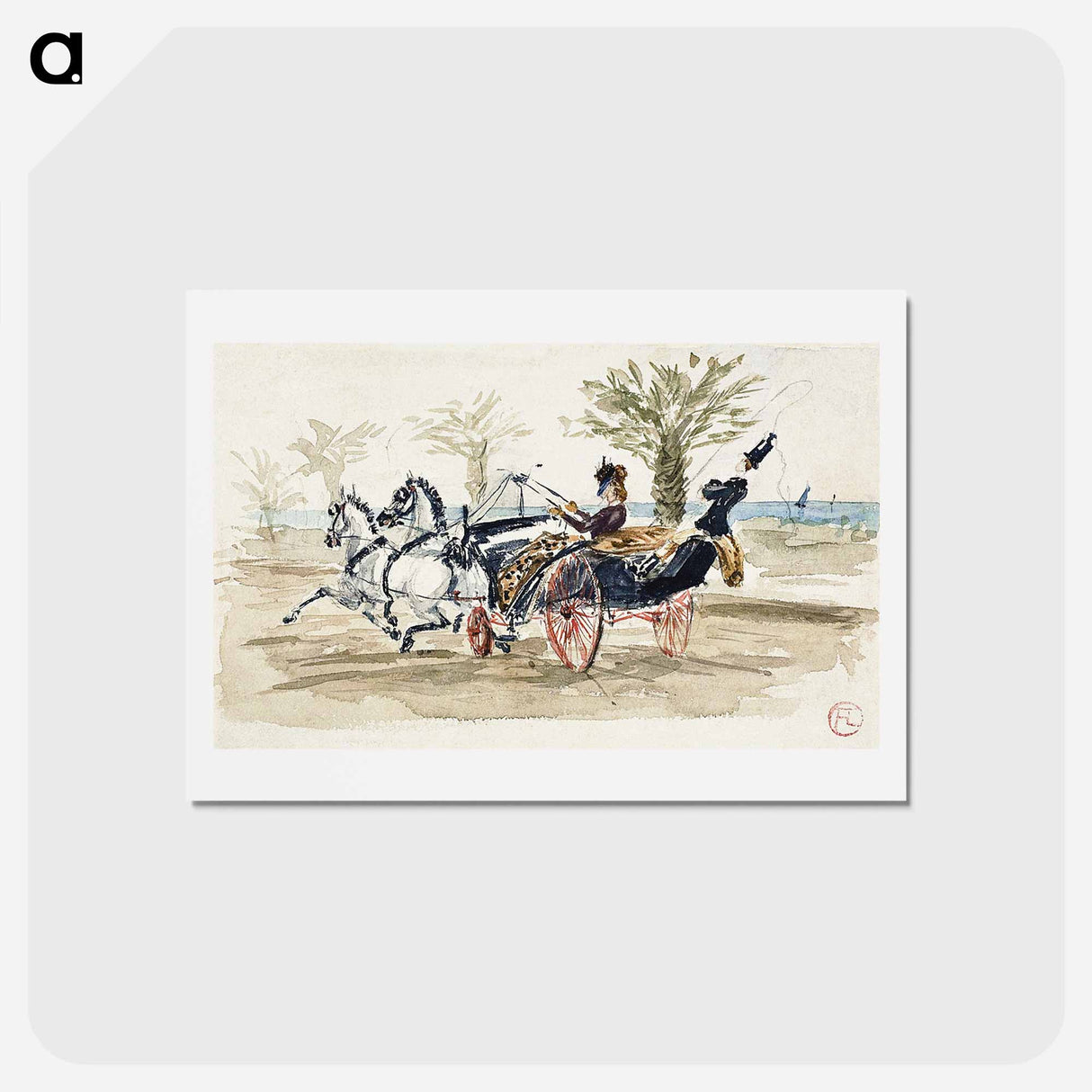 アートポストカード-The Promenade des Anglais in Nice - アンリ ド トゥールーズ ロートレック Postcard.