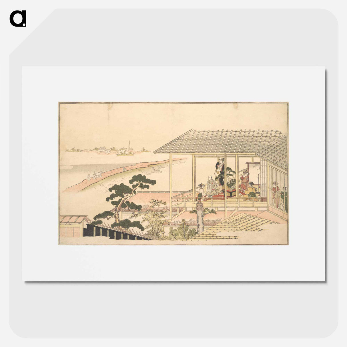 アートポスター-A Party of Merrymakers in a House in the Yoshiwara on a Moonlight Night - 喜多川 歌麿 Poster.
