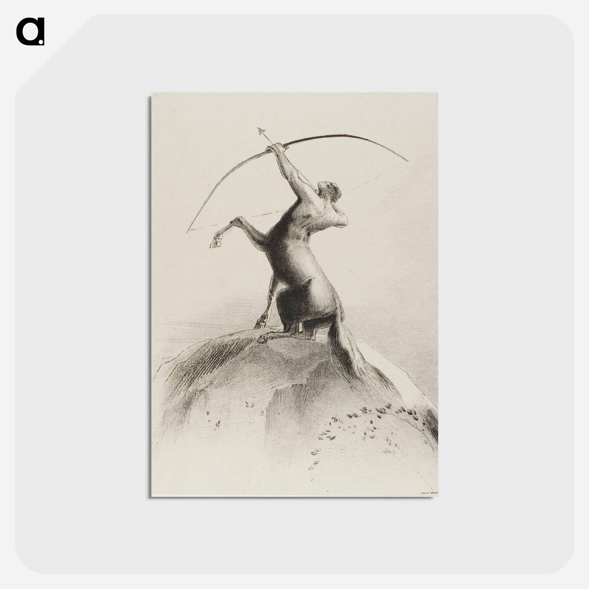 アートポストカード-Centaur Aiming at the Clouds - オディロン ルドン Postcard.