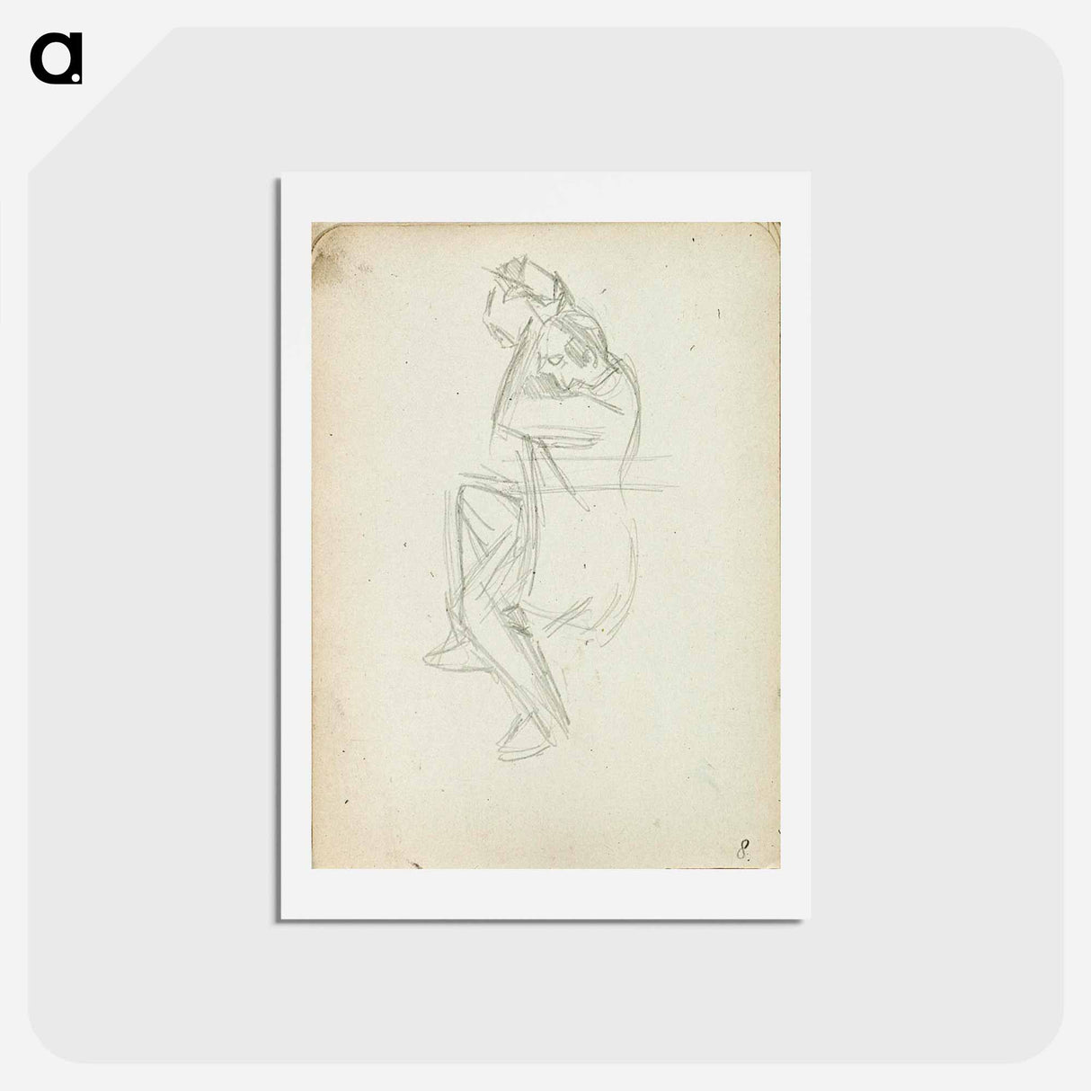 アートポストカード-Dancing man from sketchbook 60 - テオ ファン ドゥースブルフ Postcard.