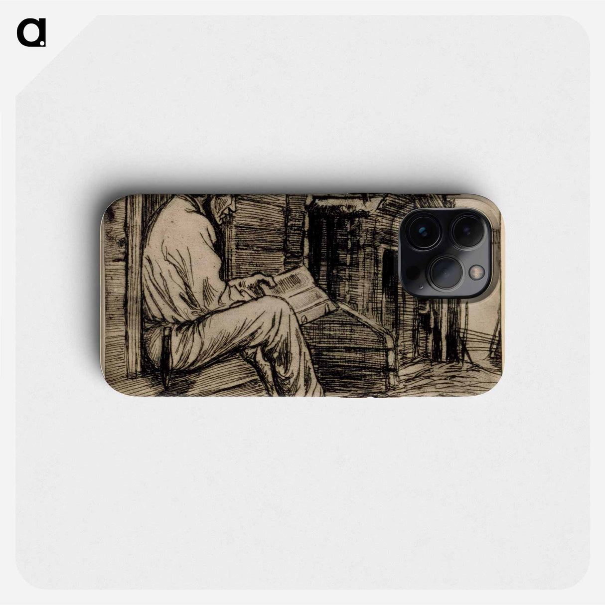 Suomalainen talonpoika lukemassa raamattua - アルバート エーデルフェルト Phone Case.
