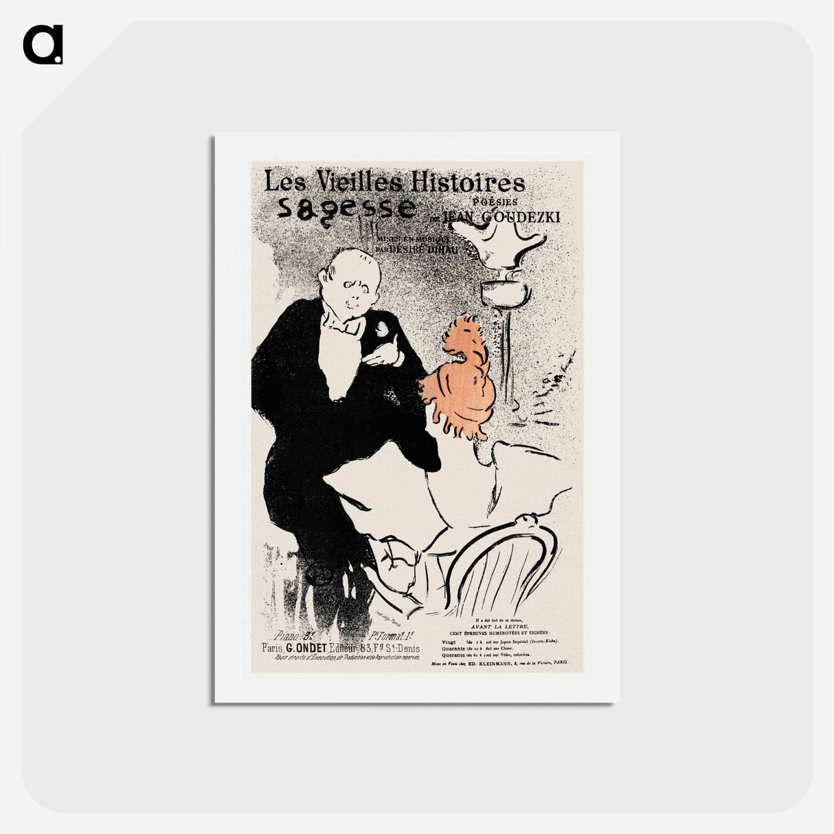 アートポストカード-Les Vieilles histoires: Sagesse - アンリ ド トゥールーズ ロートレック Postcard.