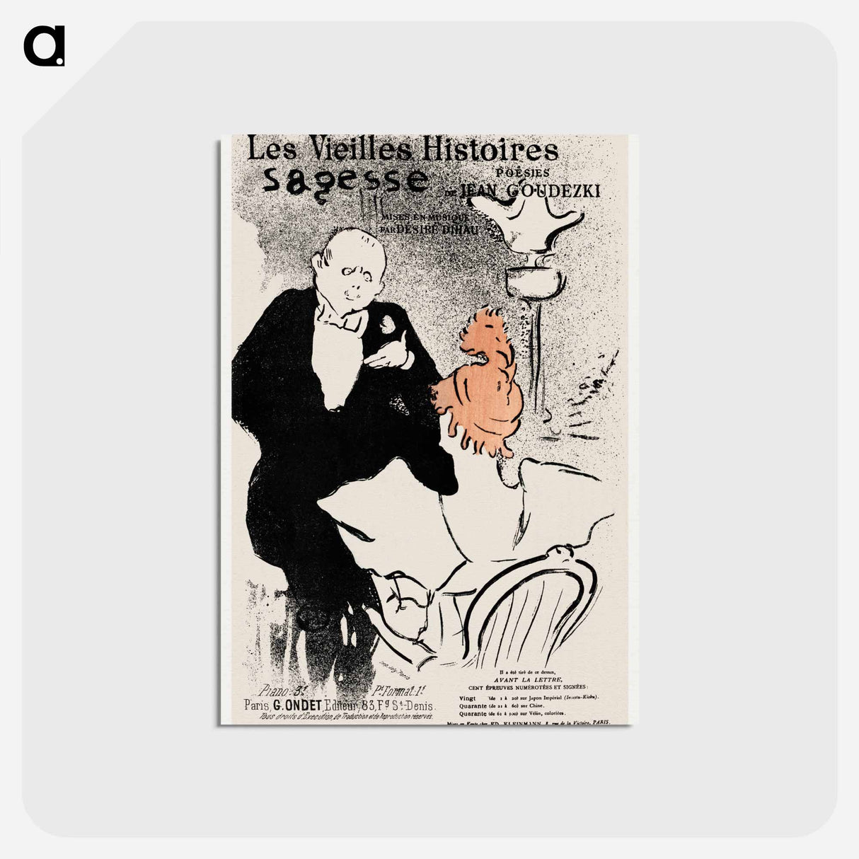 アートポストカード-Les Vieilles histoires: Sagesse - アンリ ド トゥールーズ ロートレック Postcard.