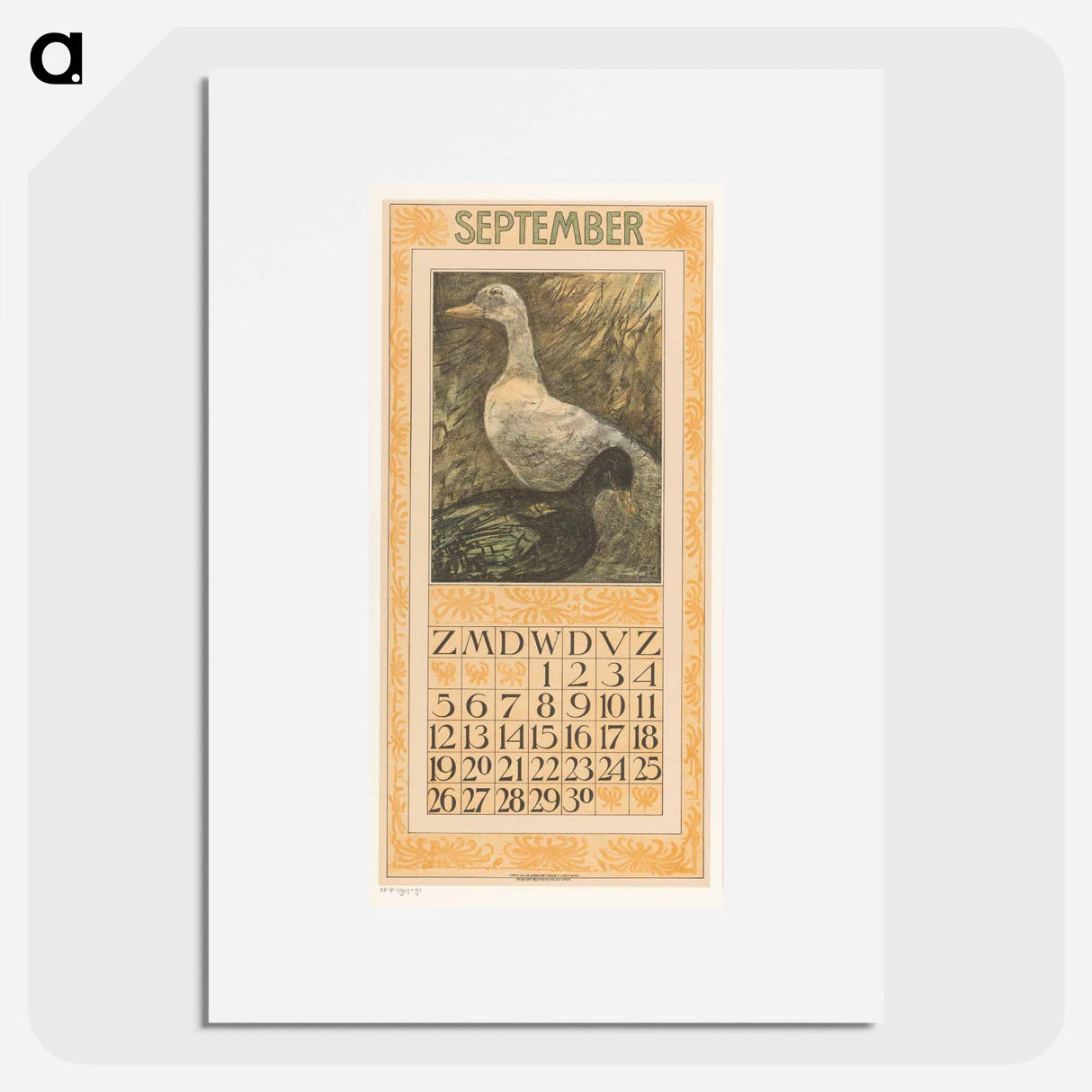 Calendar September meets Thursday - Theo van Hoytema Poster.