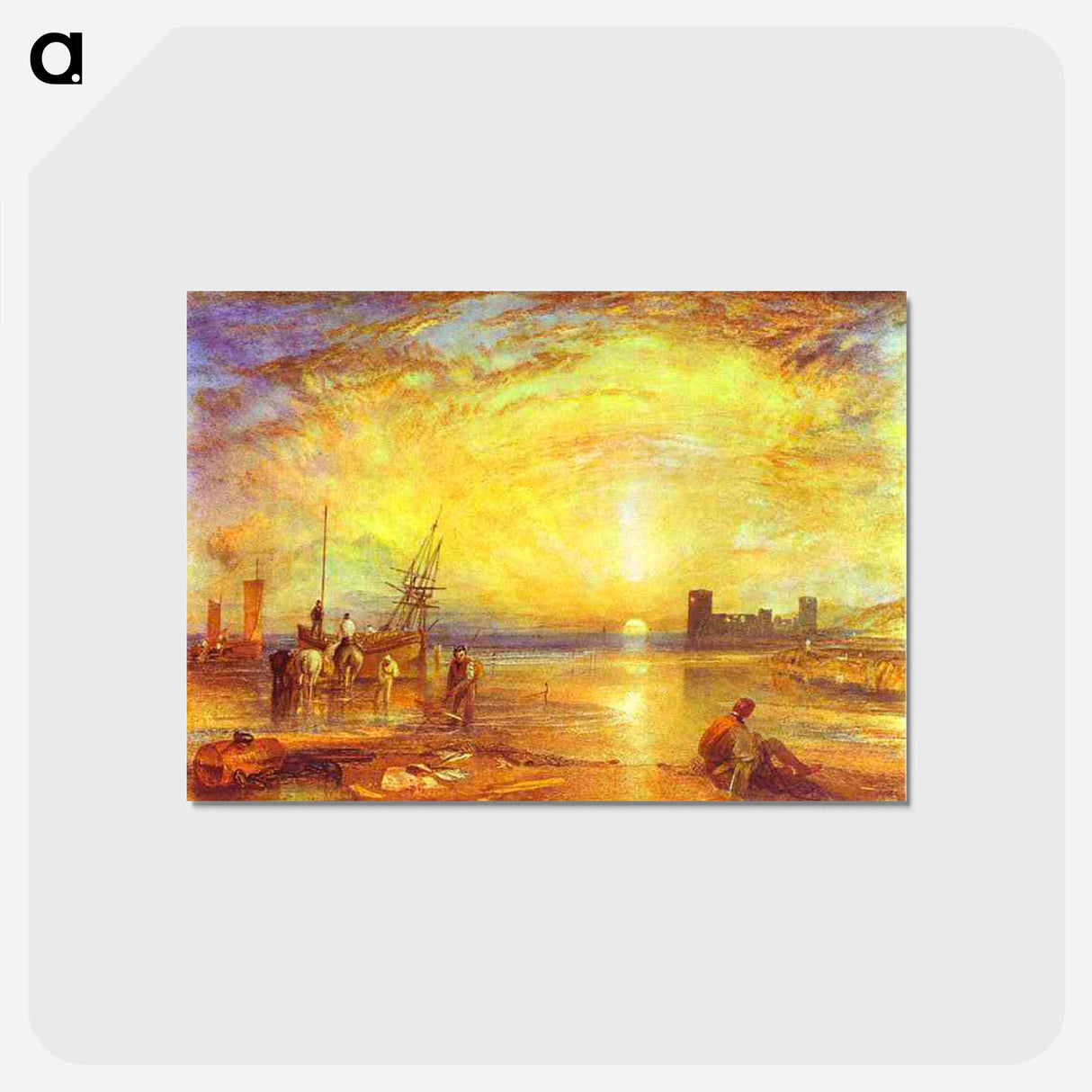 アートポストカード-Flint Castle - ウィリアム ターナー Postcard.