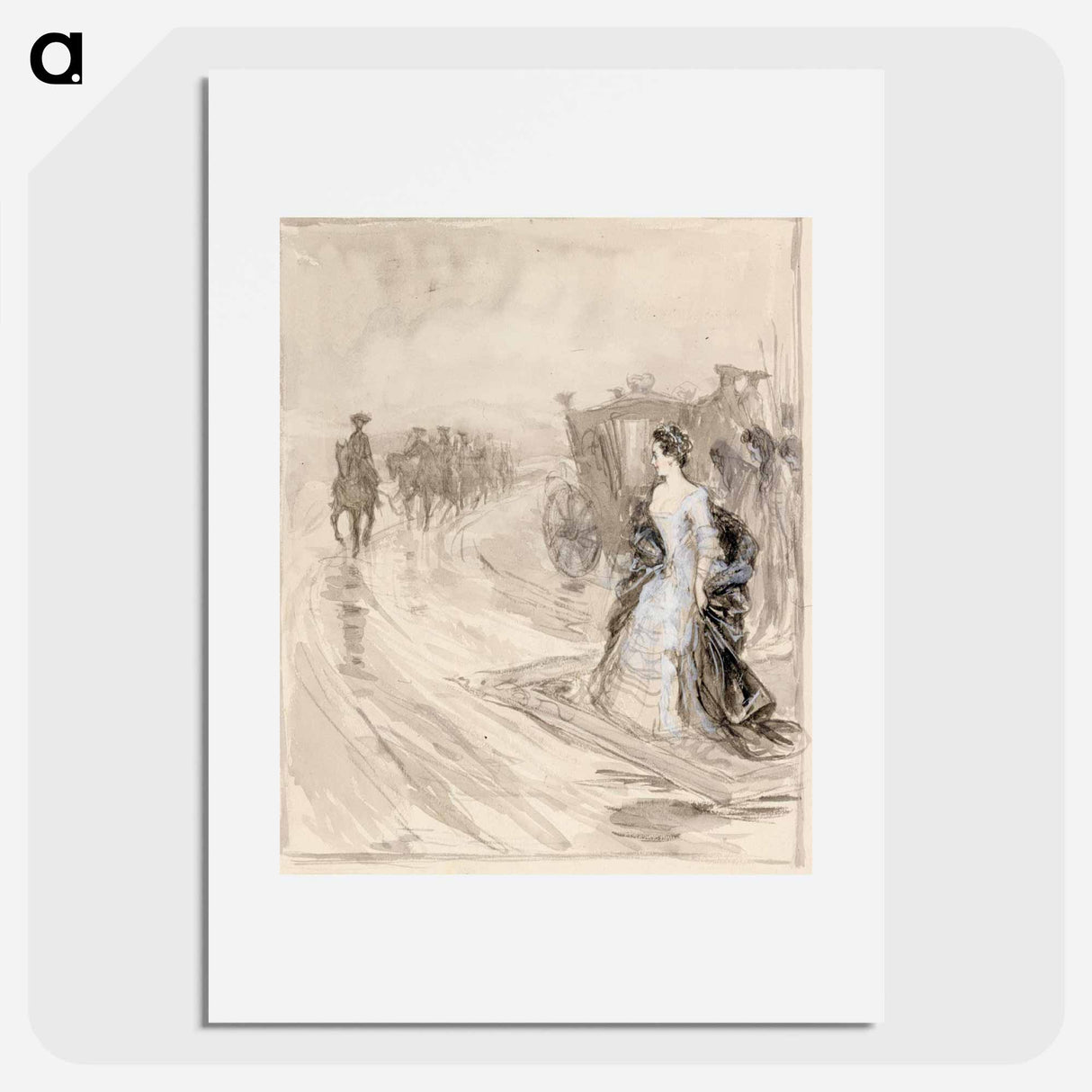 アートポスター-Aurora köningsmark waiting for king carl xii - アルバート エーデルフェルト Poster.