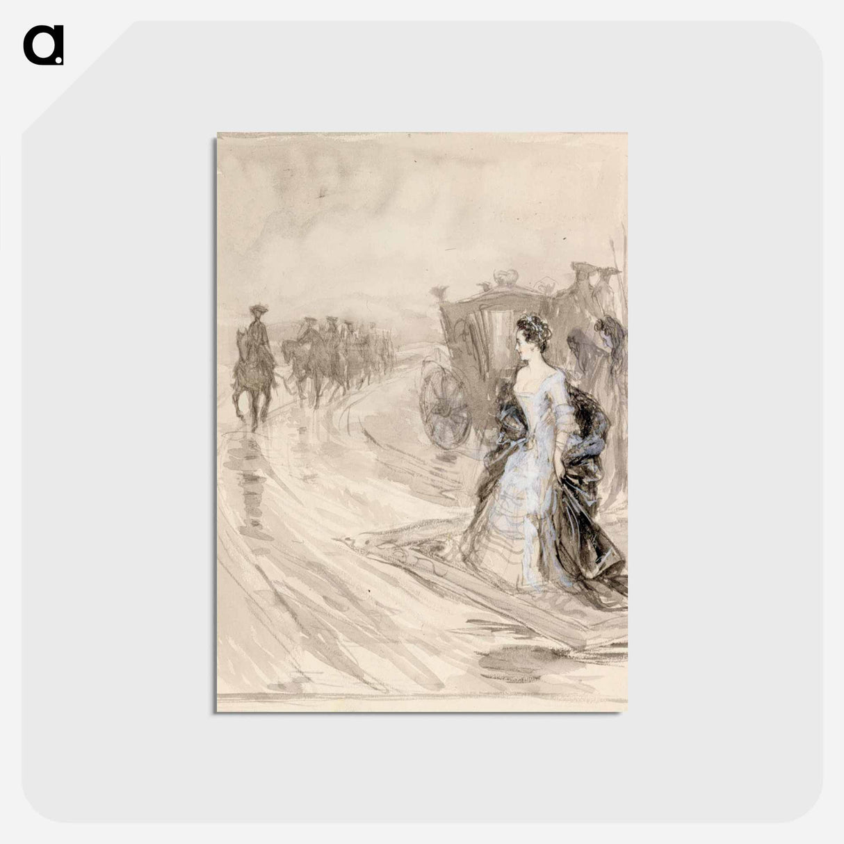 Aurora köningsmark waiting for king carl xii - アルバート エーデルフェルト Postcard.