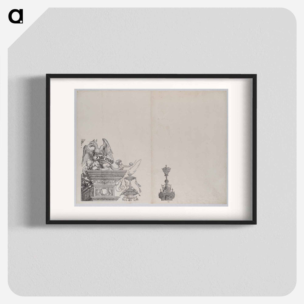 The Ornaments Atop the Right Portal, from the Arch of Honor - アルブレヒト デューラー Poster.