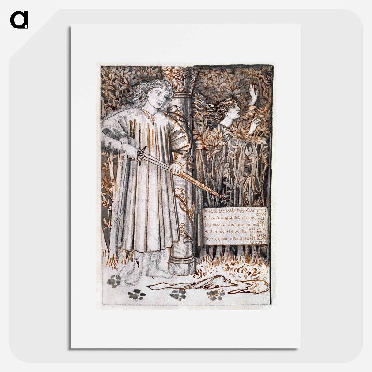 Pyramus and Thisbe - Pyramus Draws His Sword to Slay Himself - エドワード バーン ジョーンズ Poster.