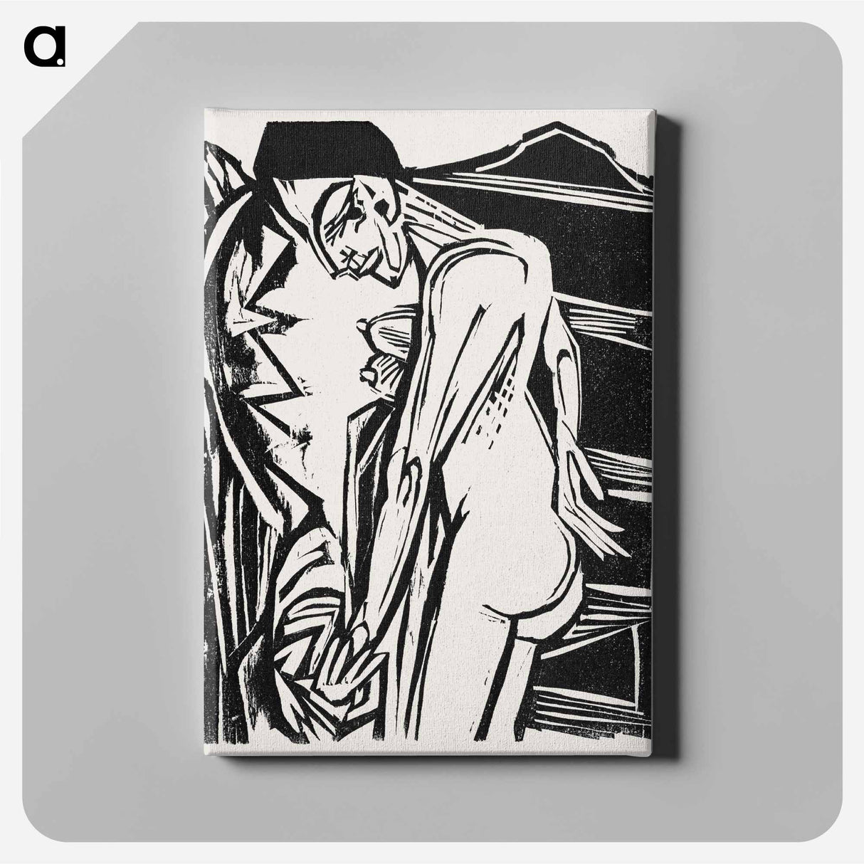 アートパネル-Female Nude Before a Cabinet - エルンスト ルートヴィヒ キルヒナー Canvas.