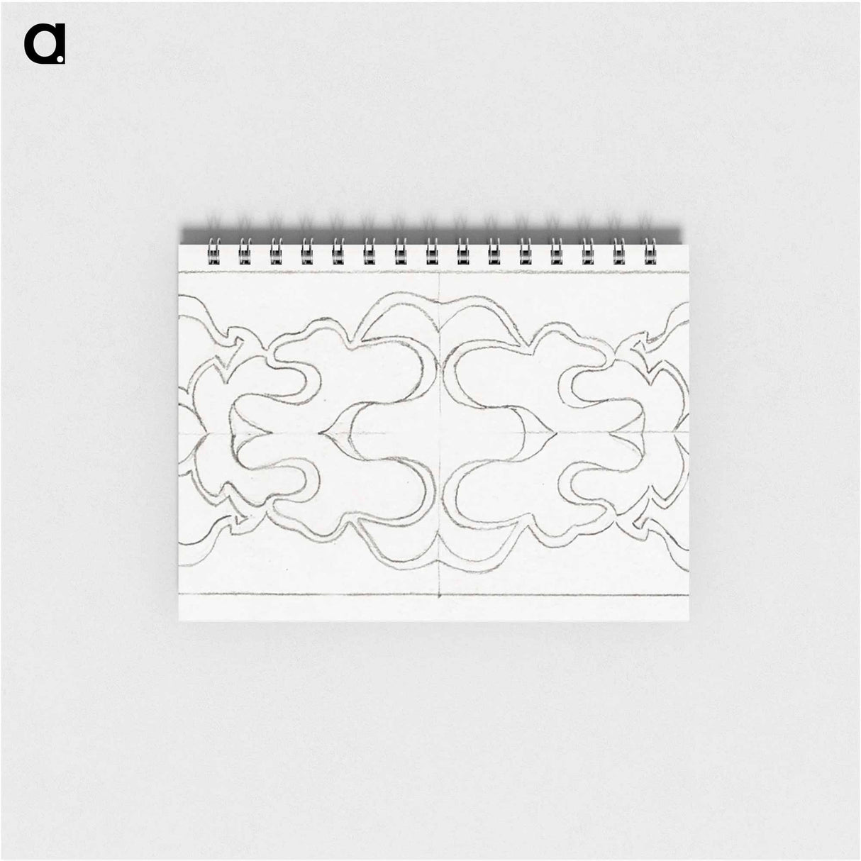 Symmetrical pattern of curly lines within a rectangle - ユリー デ フラーハ Memo.