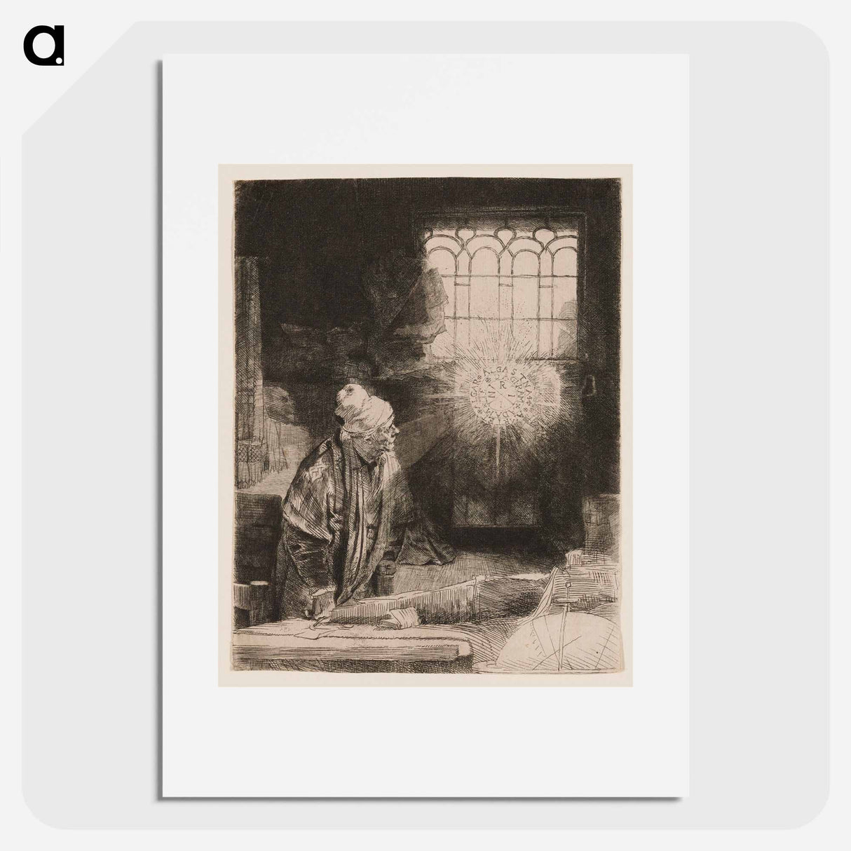 Faust (The Scholar in His Study) - レンブラント ファン レイン Poster.