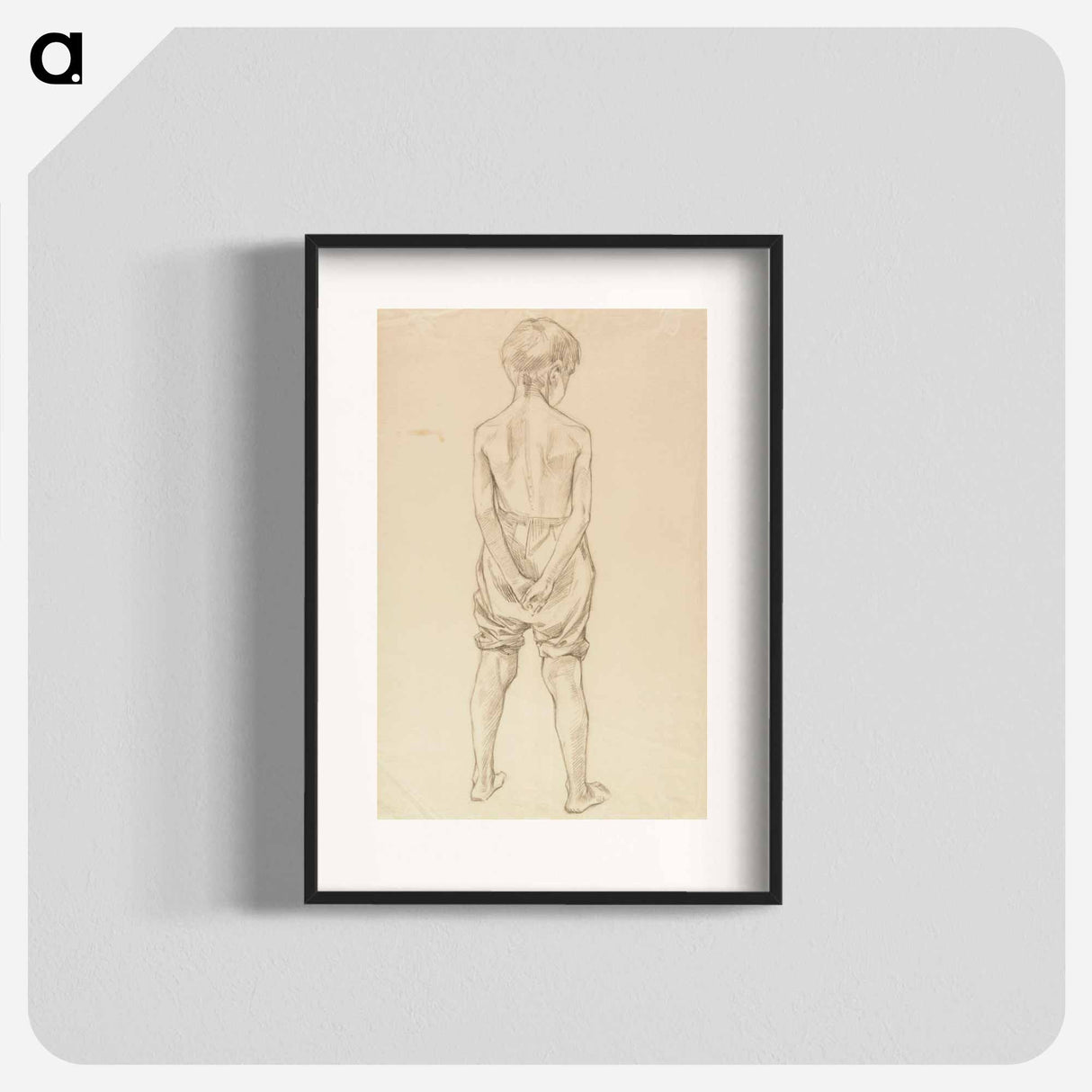 Standing young boy, study for the boys playing on the shore - アルバート エーデルフェルト Poster.