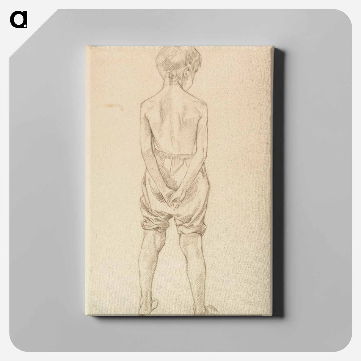 Standing young boy, study for the boys playing on the shore - アルバート エーデルフェルト Canvas.