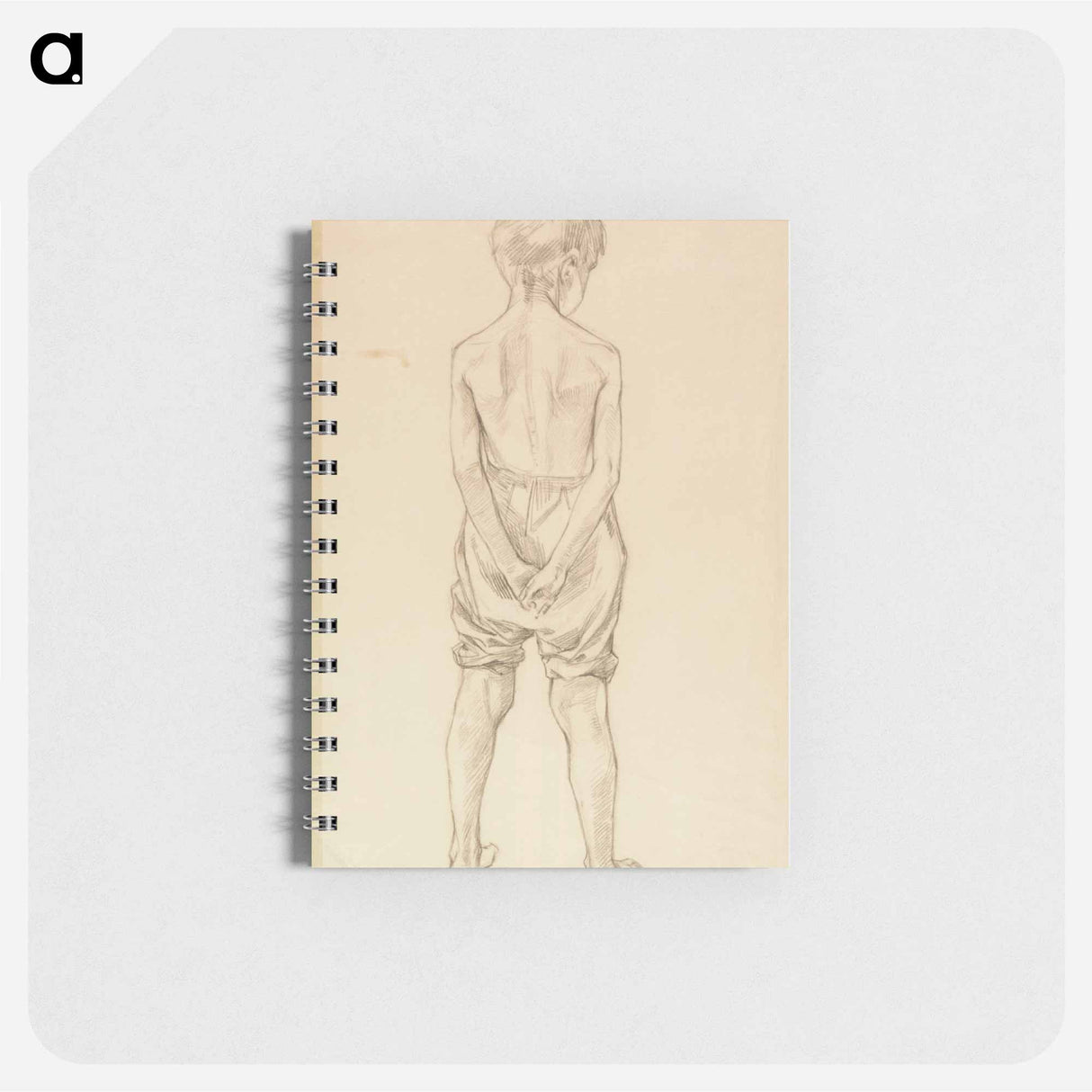 Standing young boy, study for the boys playing on the shore - アルバート エーデルフェルト Memo.