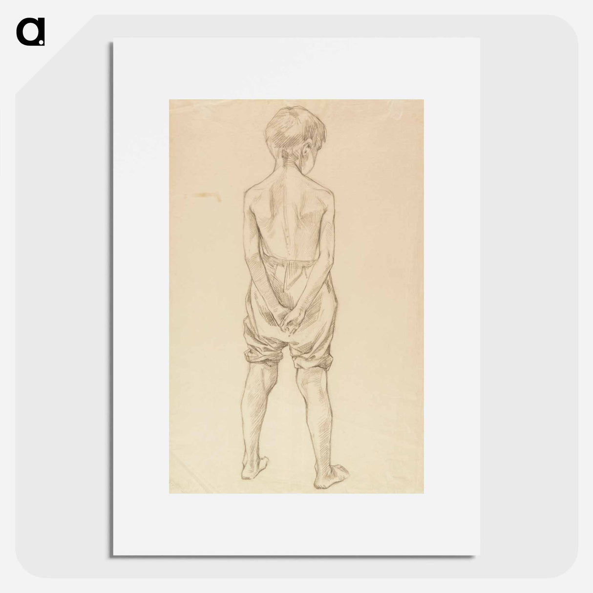 Standing young boy, study for the boys playing on the shore - アルバート エーデルフェルト Poster.