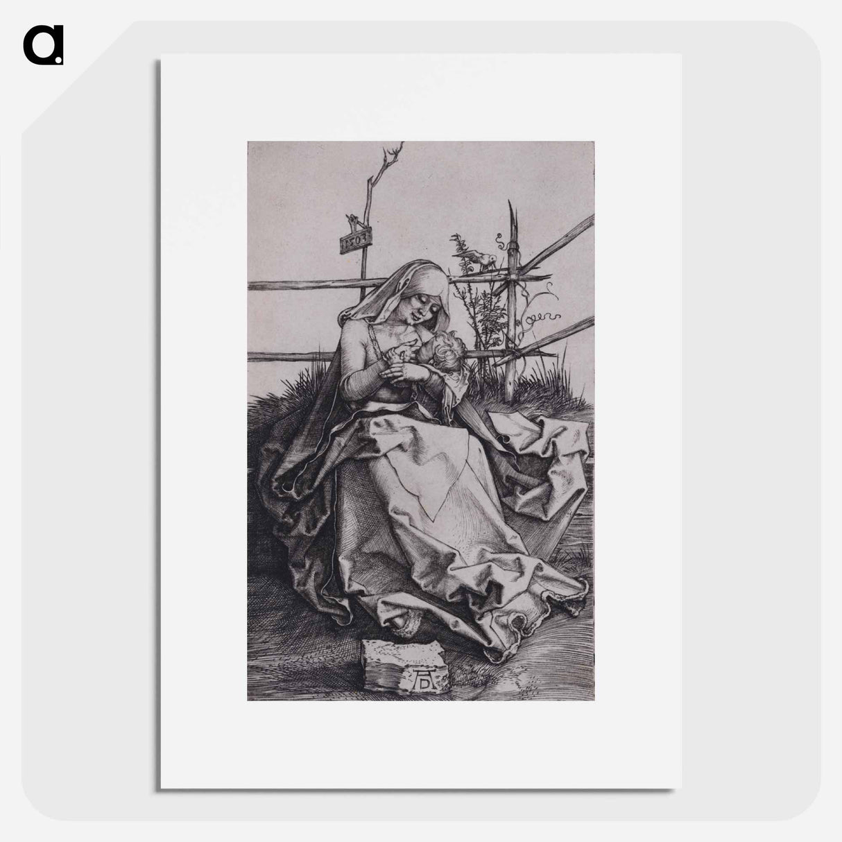 The Madonna on the Grassy Bank - アルブレヒト デューラー Poster.