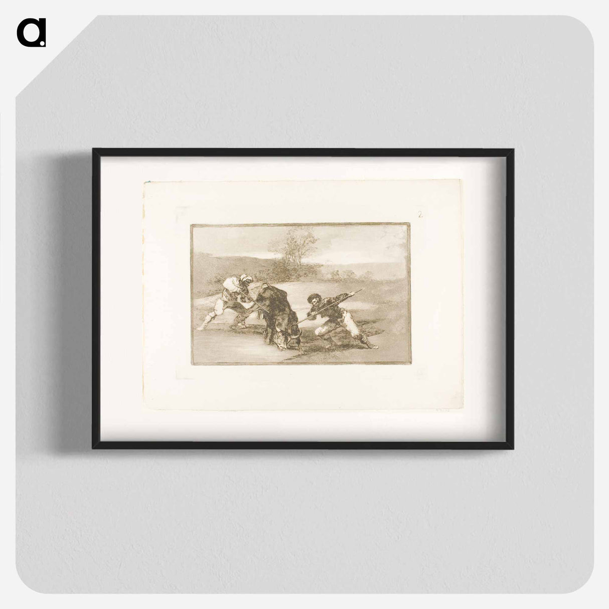 Another way of hunting on foot, plate two from The Art of Bullfighting by Francisco José de Goya y Lucientes - Francisco de Goya Poster.
