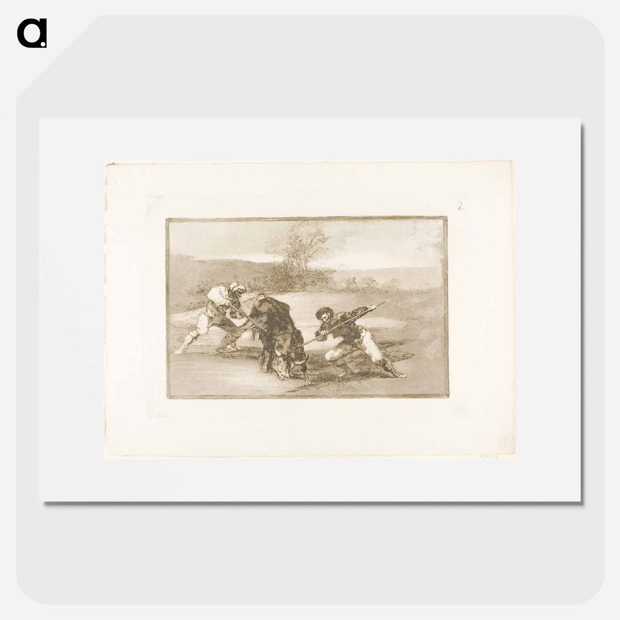 アートポスター-Another way of hunting on foot, plate two from The Art of Bullfighting by Francisco José de Goya y Lucientes - フランシスコ デ ゴヤ Poster.