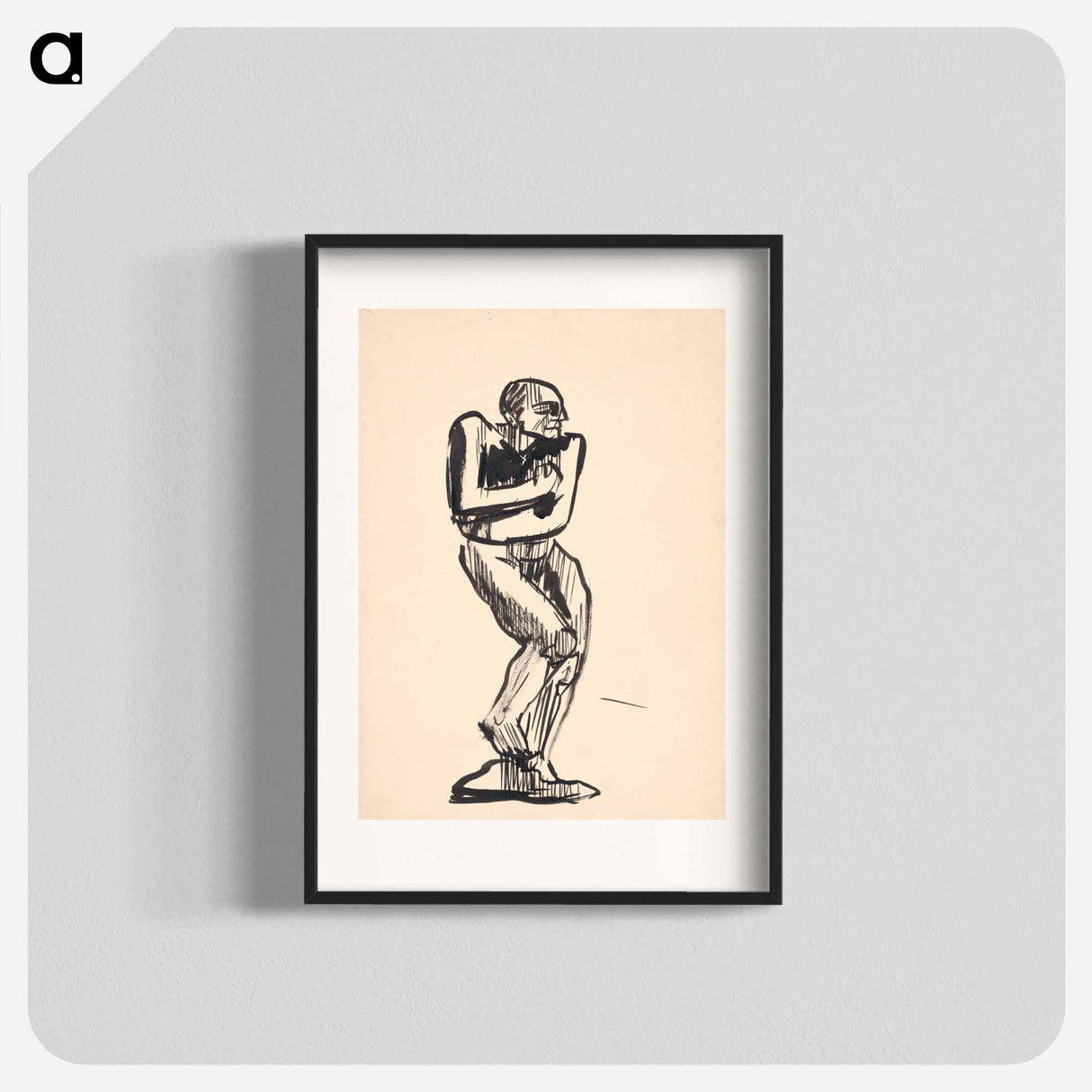 Study of a standing male nude - アーノルド ピーター ワイズ クビンチャン Poster.