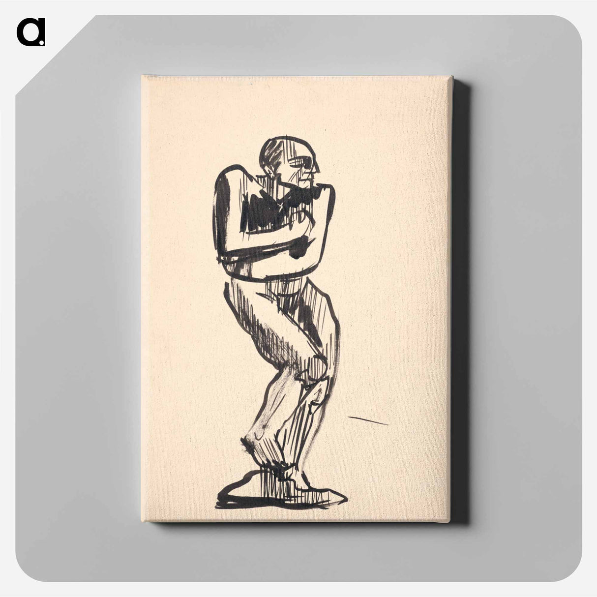 Study of a standing male nude - アーノルド ピーター ワイズ クビンチャン Canvas.