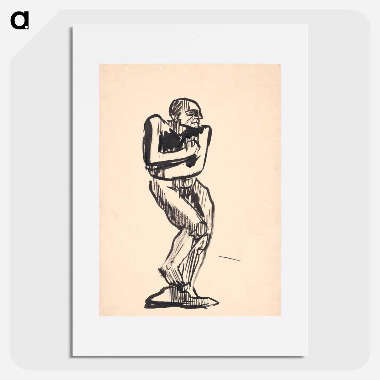 Study of a standing male nude - アーノルド ピーター ワイズ クビンチャン Poster.