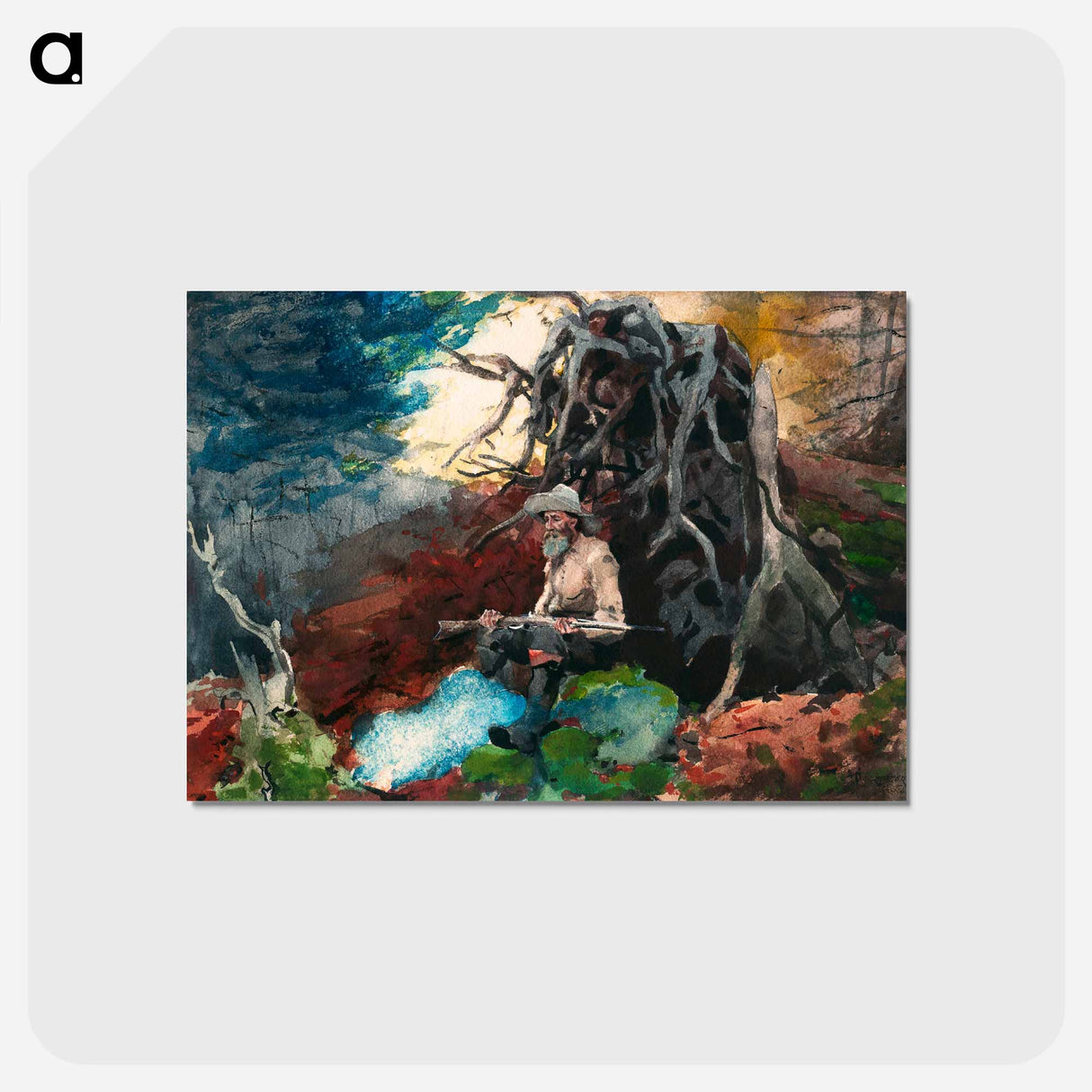 アートポストカード-Campfire, Adirondacks - ウィンスロー ホーマー Postcard.