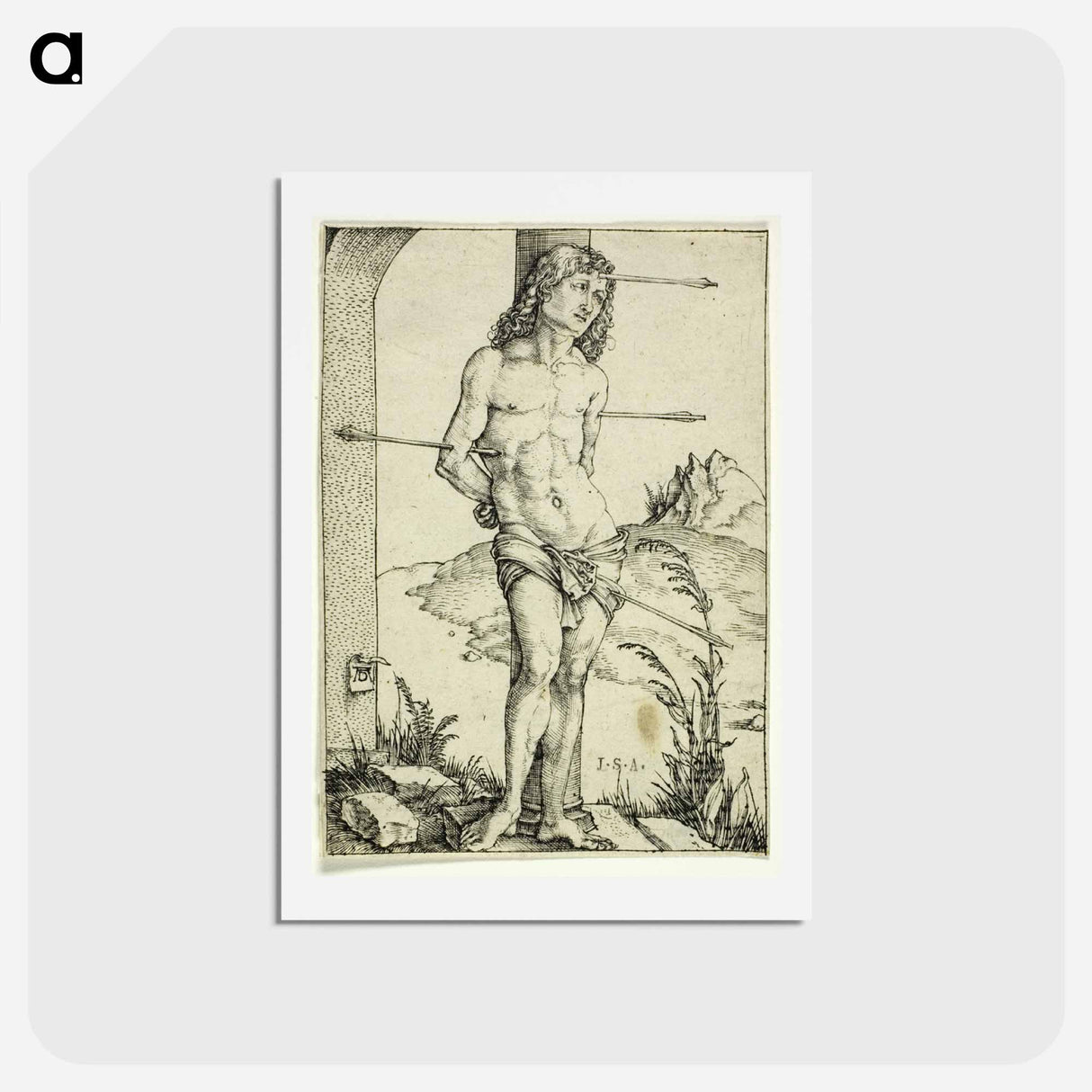 アートポストカード-St. Sebastian at the Column - アルブレヒト デューラー Postcard.