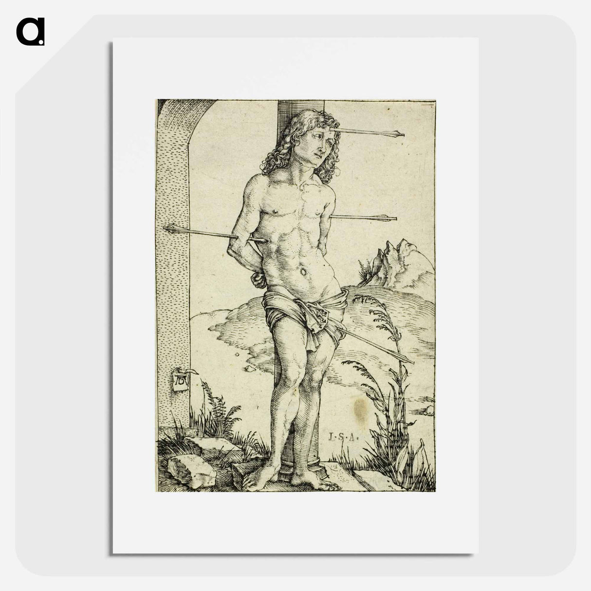 アートポスター-St. Sebastian at the Column - アルブレヒト デューラー Poster.