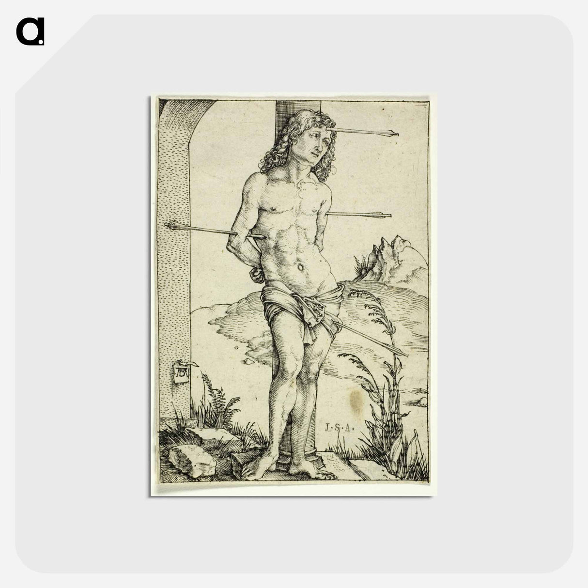 アートポストカード-St. Sebastian at the Column - アルブレヒト デューラー Postcard.