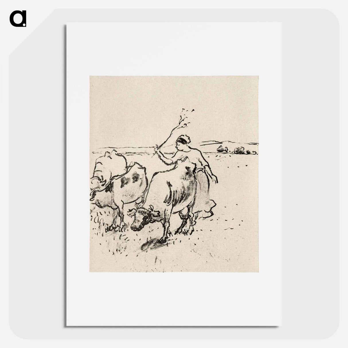 Cowherder - カミーユ ピサロ Poster.